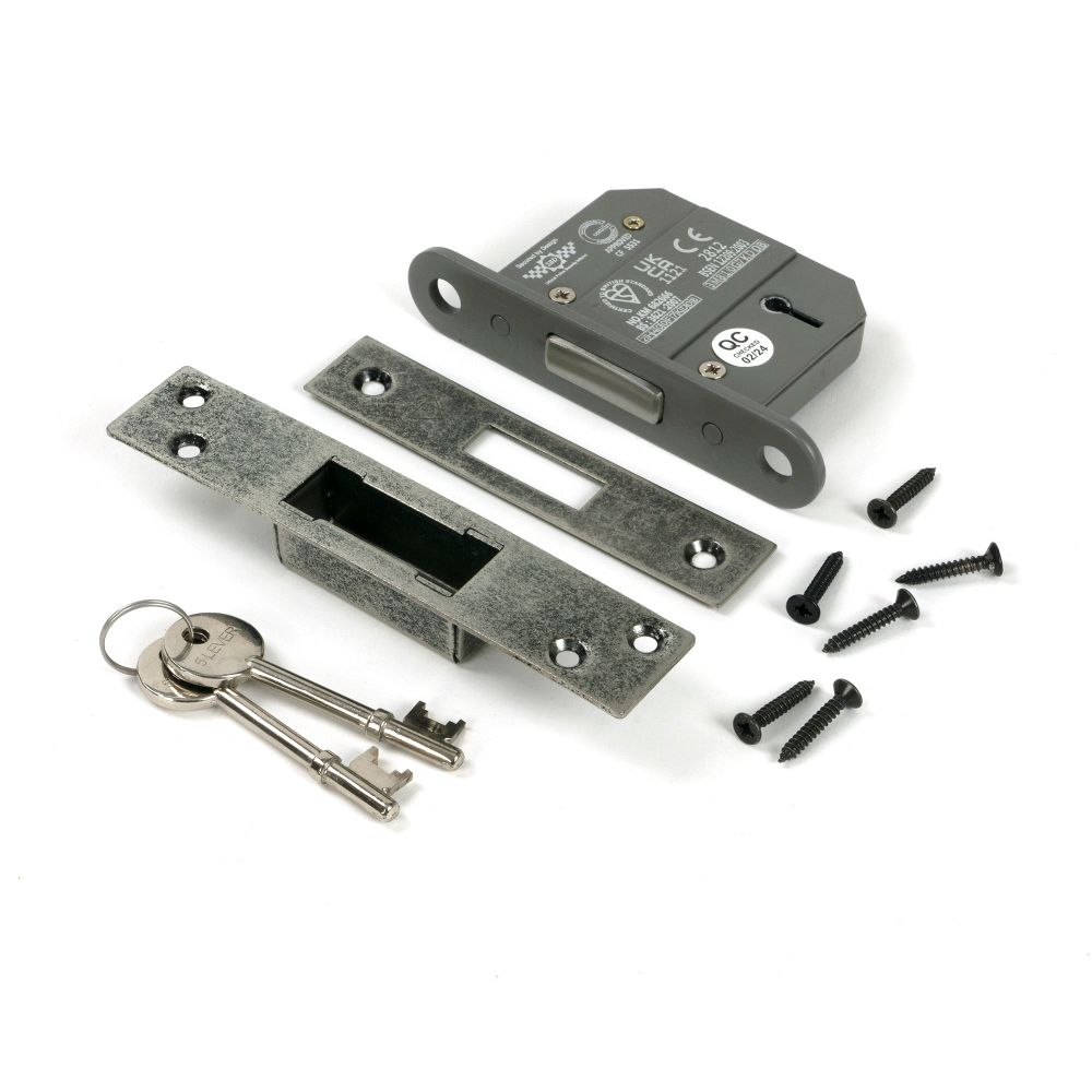 From The Anvil - Pewter 2.5" 5 Lever BS Dead Lock KA | Sku. 51426 | Trade Door Handles.