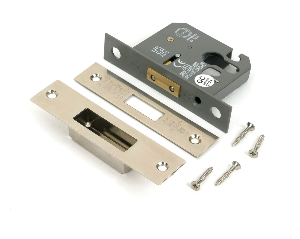 From The Anvil - Polished Nickel 2.5" Euro Profile Dead Lock | Sku. 51450 | Trade Door Handles.