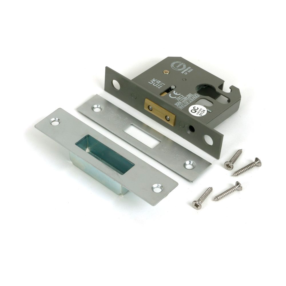 From The Anvil - Satin Chrome 2.5" Euro Profile Dead Lock | Sku. 51452 | Trade Door Handles.