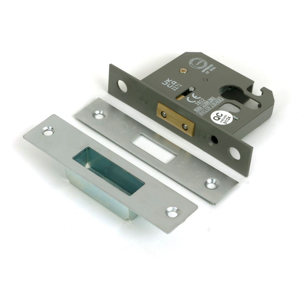 From The Anvil - Satin Chrome 2.5" Euro Profile Dead Lock | Sku. 51452 | Trade Door Handles.
