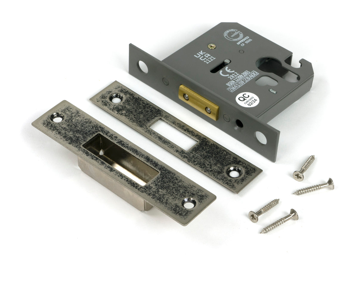 From The Anvil - Pewter 3" Euro Profile Dead Lock | Sku. 51456 | Trade Door Handles.