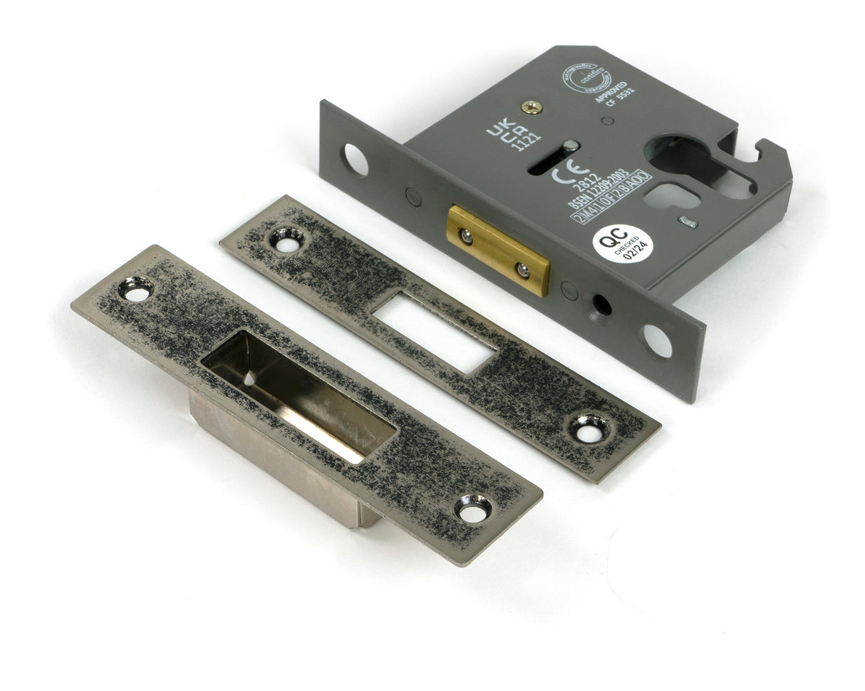 From The Anvil - Pewter 3" Euro Profile Dead Lock | Sku. 51456 | Trade Door Handles.