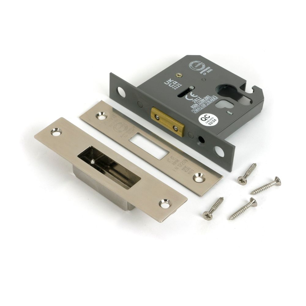 From The Anvil - Polished Nickel 3" Euro Profile Dead Lock | Sku. 51460 | Trade Door Handles.