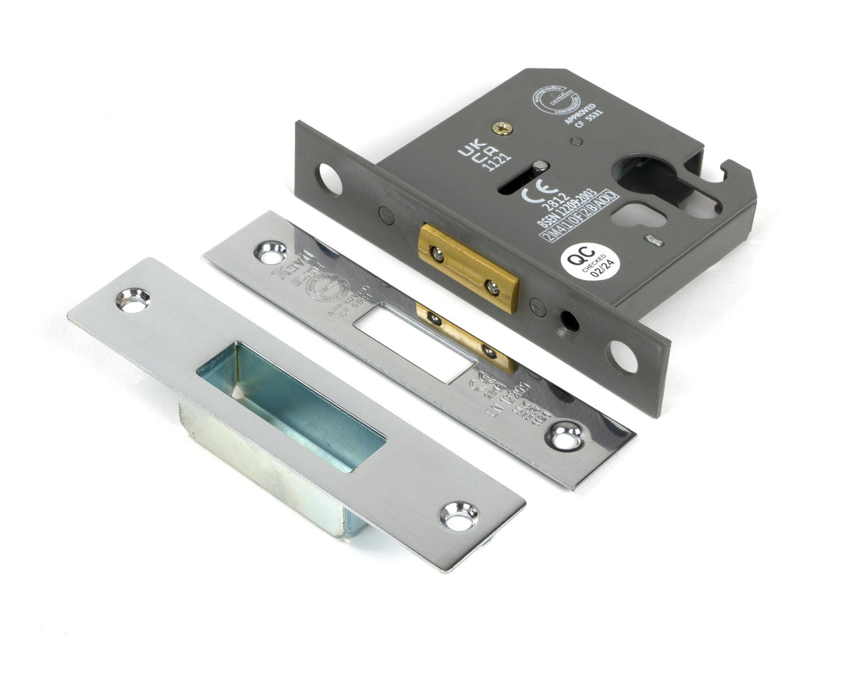 From The Anvil - Polished Chrome 3" Euro Profile Dead Lock | Sku. 51461 | Trade Door Handles.