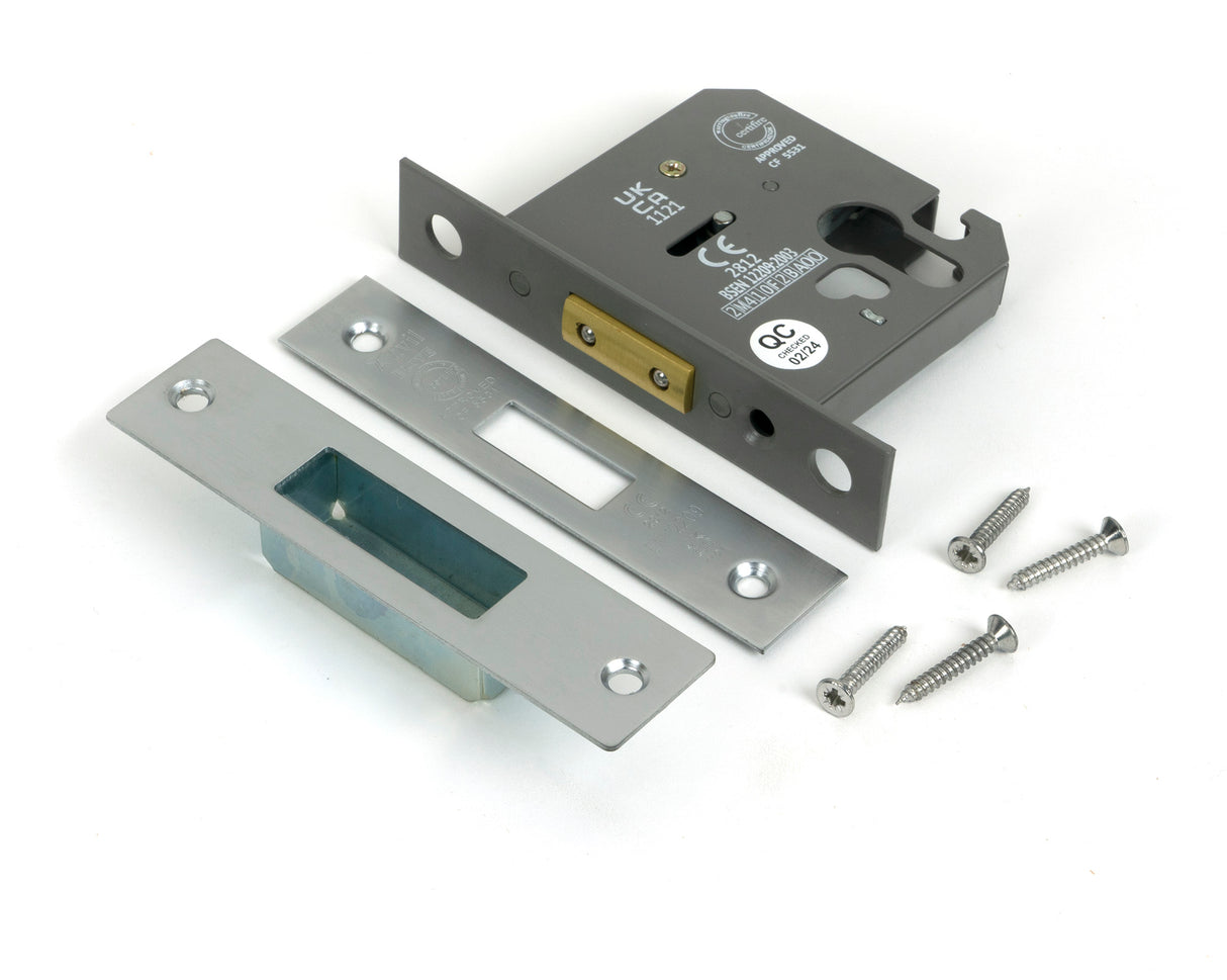 From The Anvil - Satin Chrome 3" Euro Profile Dead Lock | Sku. 51462 | Trade Door Handles.