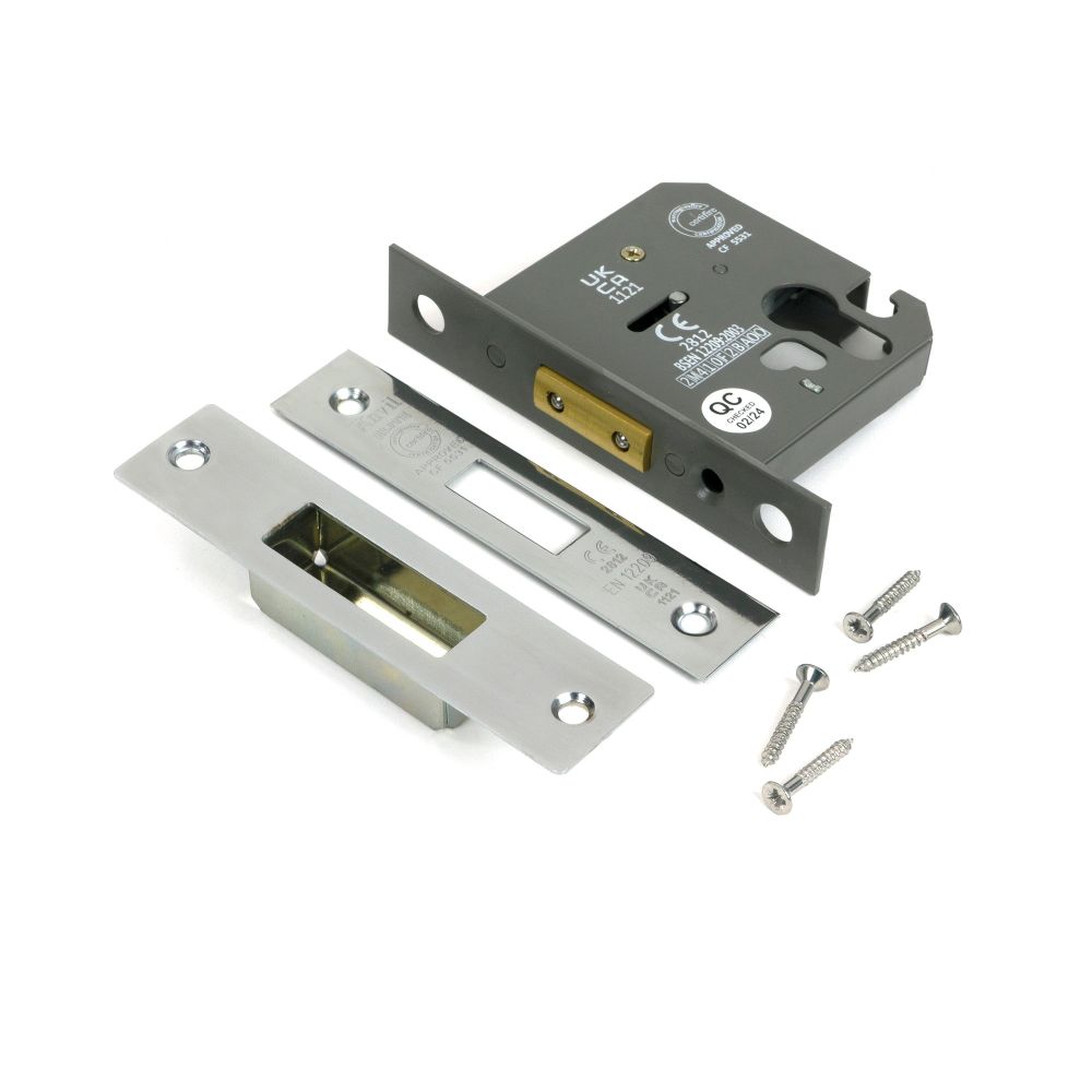 From The Anvil - Polished SS 3" Euro Profile Dead Lock | Sku. 51465 | Trade Door Handles.