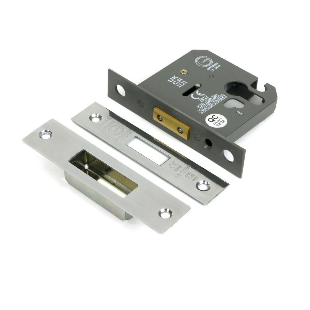 From The Anvil - Polished SS 3" Euro Profile Dead Lock | Sku. 51465 | Trade Door Handles.