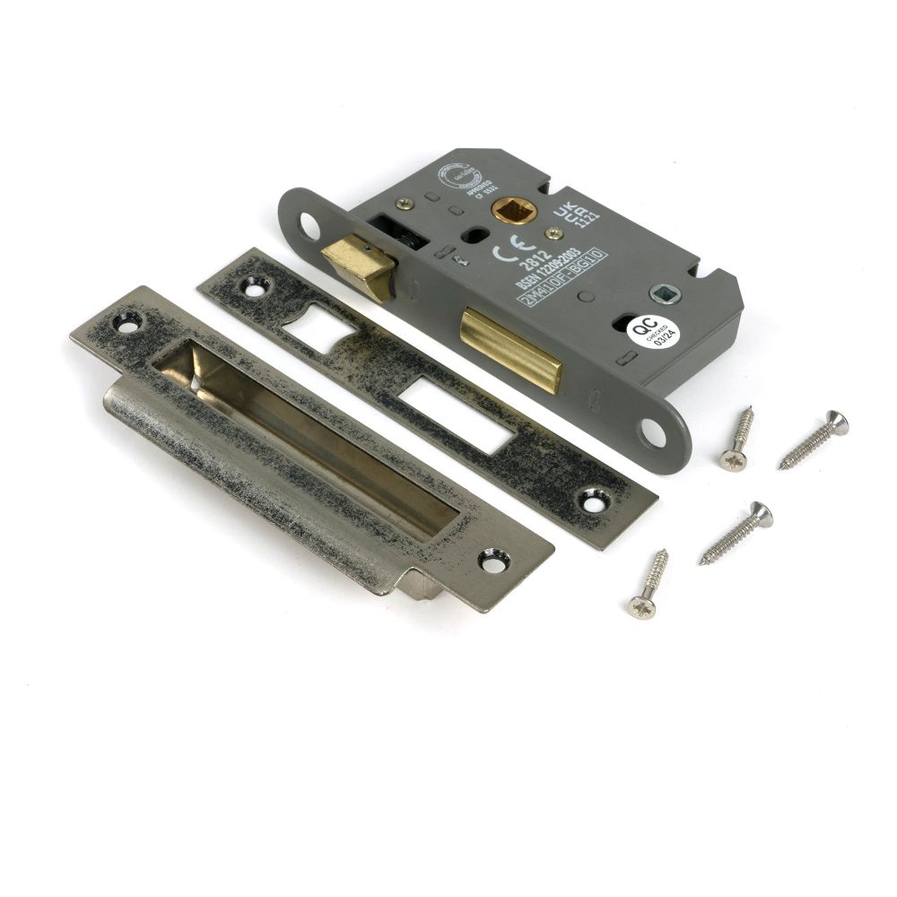 From The Anvil - Pewter 2.5" Heavy Duty Bathroom Mortice Lock | Sku. 51779 | Trade Door Handles.