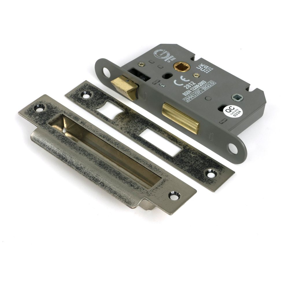 From The Anvil - Pewter 2.5" Heavy Duty Bathroom Mortice Lock | Sku. 51779 | Trade Door Handles.