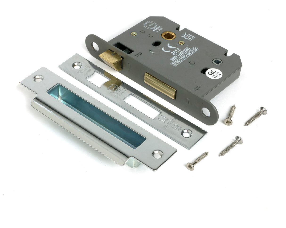 From The Anvil - Polished SS 3" Heavy Duty Bathroom Mortice Lock | Sku. 51798 | Trade Door Handles.