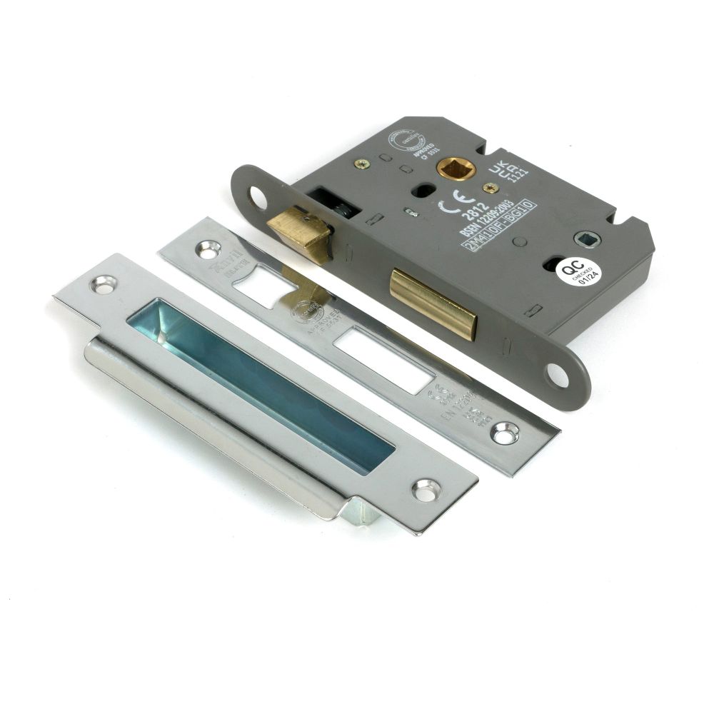From The Anvil - Polished SS 3" Heavy Duty Bathroom Mortice Lock | Sku. 51798 | Trade Door Handles.