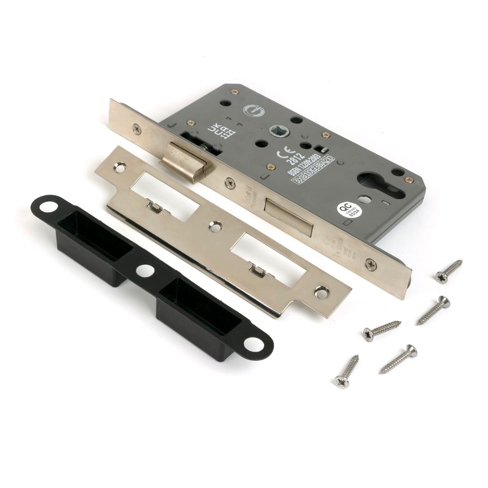 From The Anvil - Polished Nickel Euro Din Sash Lock - 60mm Backset/72mm Centre | Sku. 51803 | Trade Door Handles.