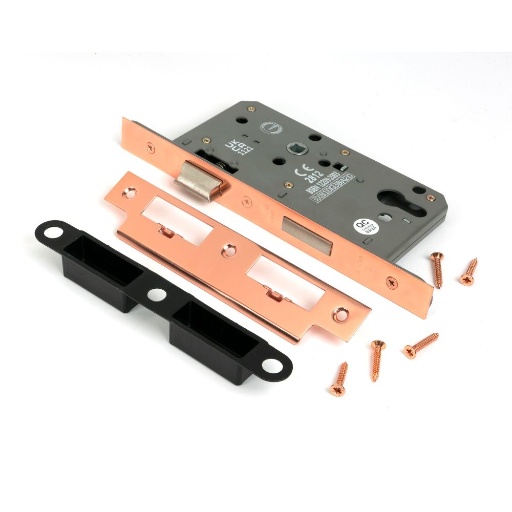 From The Anvil - Polished Bronze Euro Din Sash Lock - 60mm Backset/72mm Centre | Sku. 51807 | Trade Door Handles.