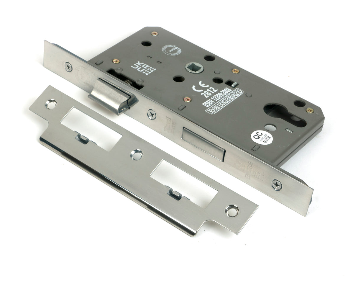 From The Anvil - Polished SS Euro Din Sash Lock - 60mm Backset/72mm Centre | Sku. 51808 | Trade Door Handles.