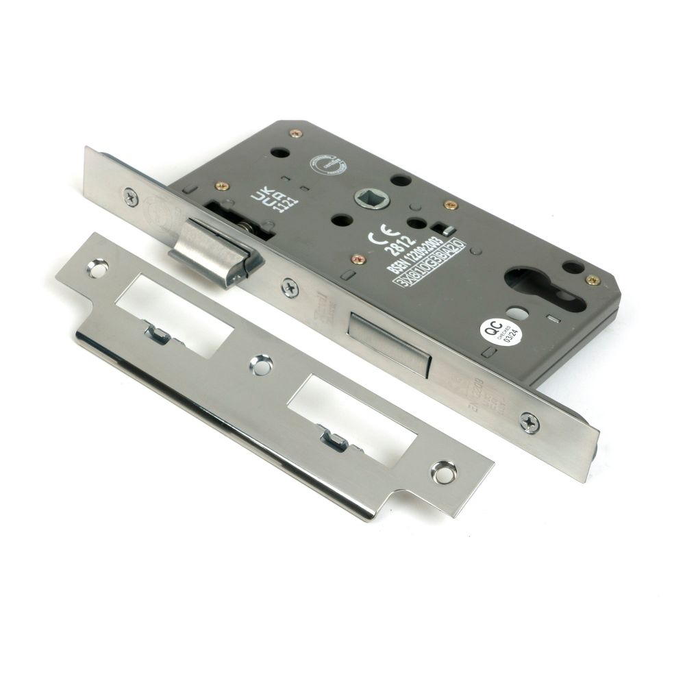From The Anvil - Polished SS Euro Din Sash Lock - 60mm Backset/72mm Centre | Sku. 51808 | Trade Door Handles.