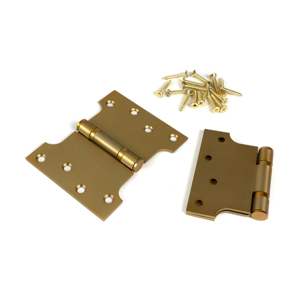 From The Anvil - Satin Brass 4" x 3" x 5" Parliament Hinge (pair) ss | Sku. 51819 | Trade Door Handles.