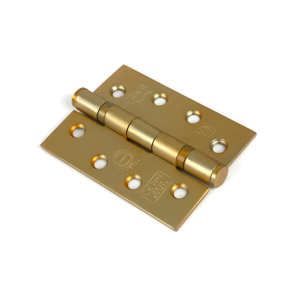 From The Anvil - Satin Brass 4" Ball Bearing Butt Hinge (Pair) ss | Sku. 51822 | Trade Door Handles.