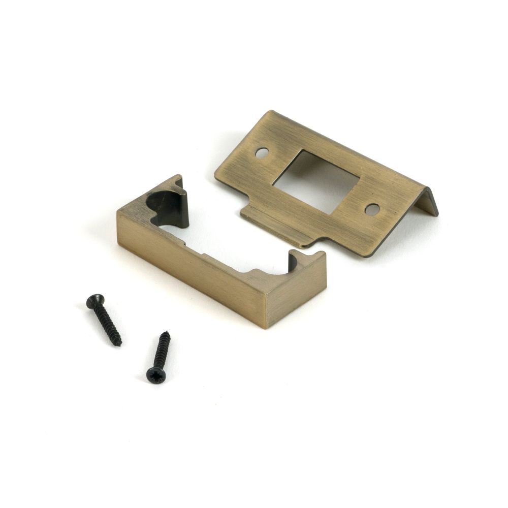 From The Anvil - Aged Brass Rebate Kit for Tubular Mortice Latch | Sku. 51825 | Trade Door Handles.
