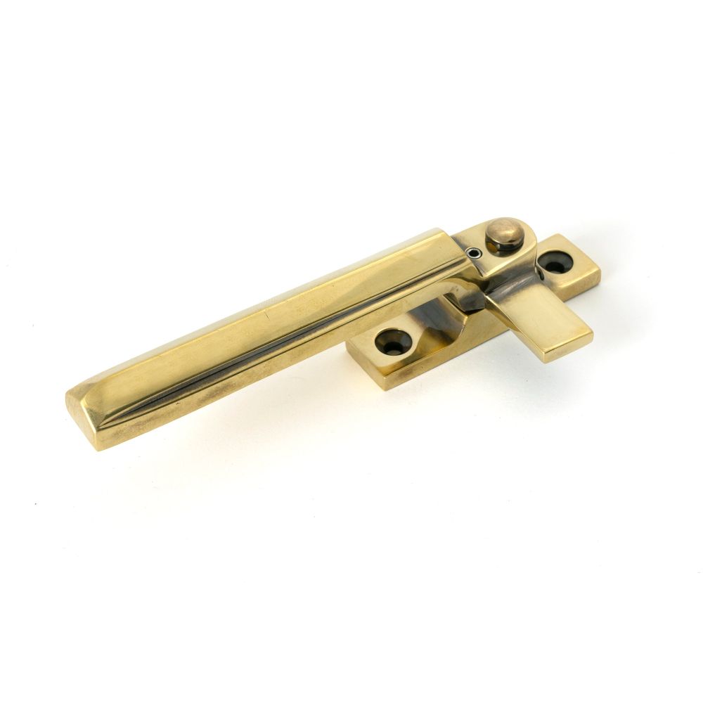 From The Anvil - Aged Brass Locking Art Deco Fastener - LH | Sku. 51914 | Trade Door Handles.