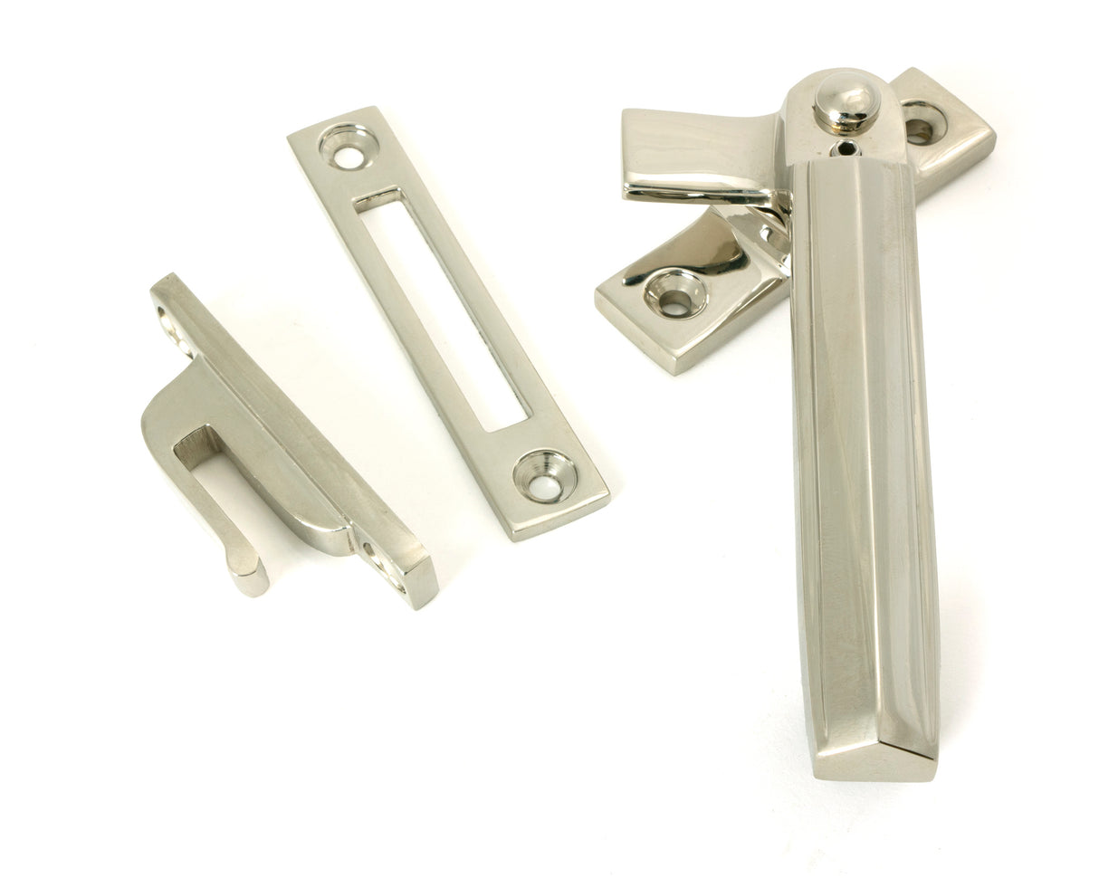 From The Anvil - Polished Nickel Locking Art Deco Fastener - RH | Sku. 51921 | Trade Door Handles.