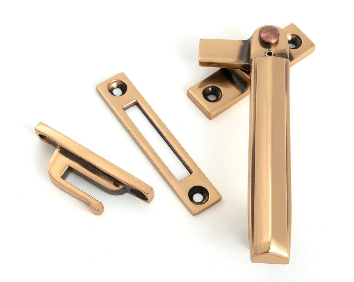 From The Anvil - Polished Bronze Locking Art Deco Fastener - RH | Sku. 51924 | Trade Door Handles.