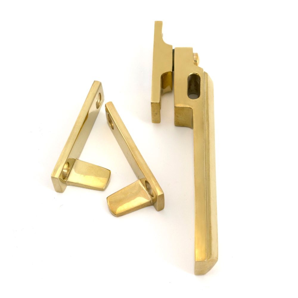From The Anvil - Polished Brass Night-Vent Locking Art Deco Fastener | Sku. 51925 | Trade Door Handles.