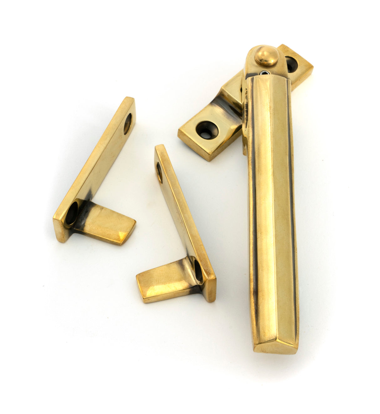 From The Anvil - Aged Brass Night-Vent Locking Art Deco Fastener | Sku. 51926 | Trade Door Handles.