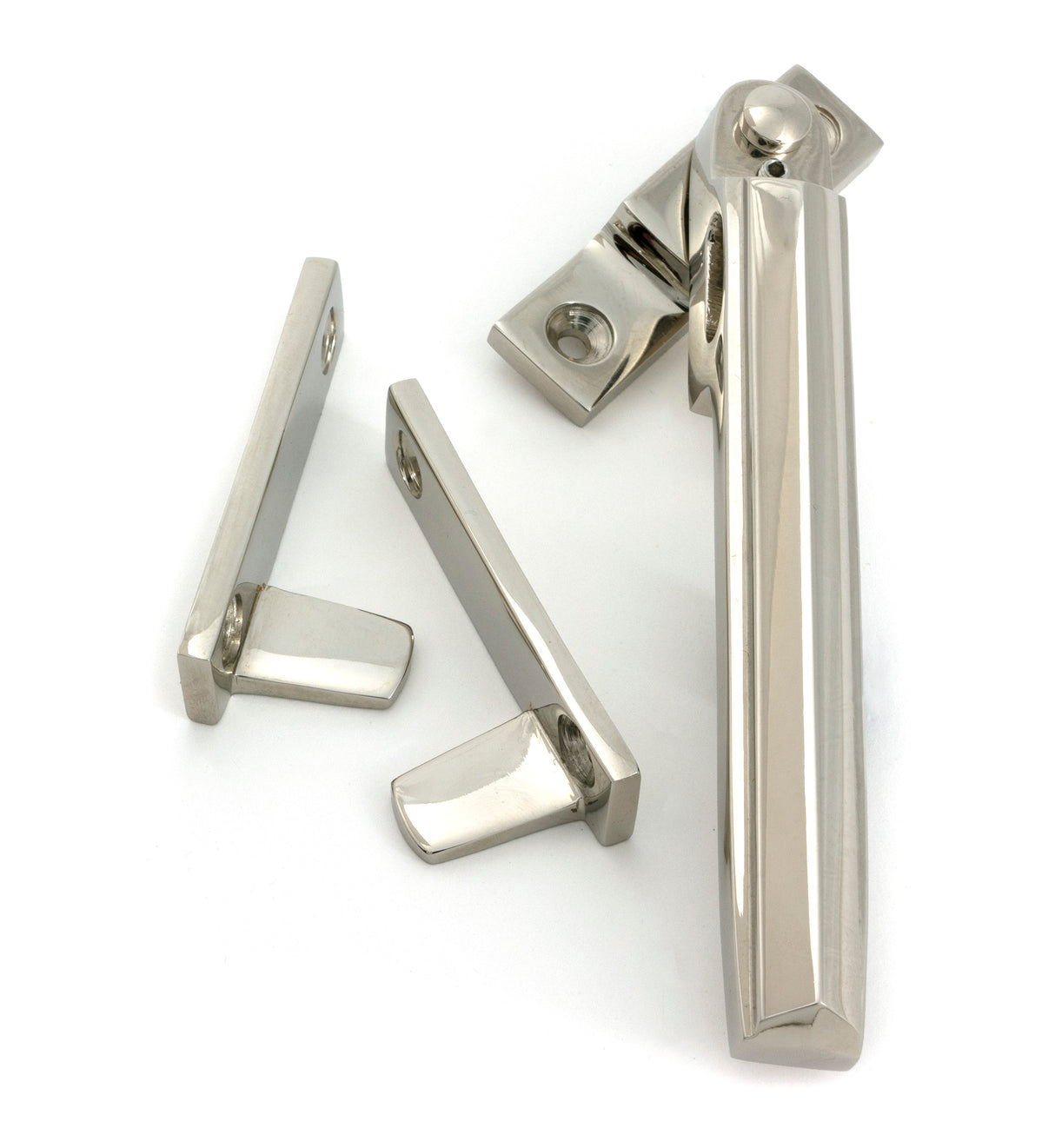 From The Anvil - Polished Nickel Night-Vent Locking Art Deco Fastener | Sku. 51927 | Trade Door Handles.