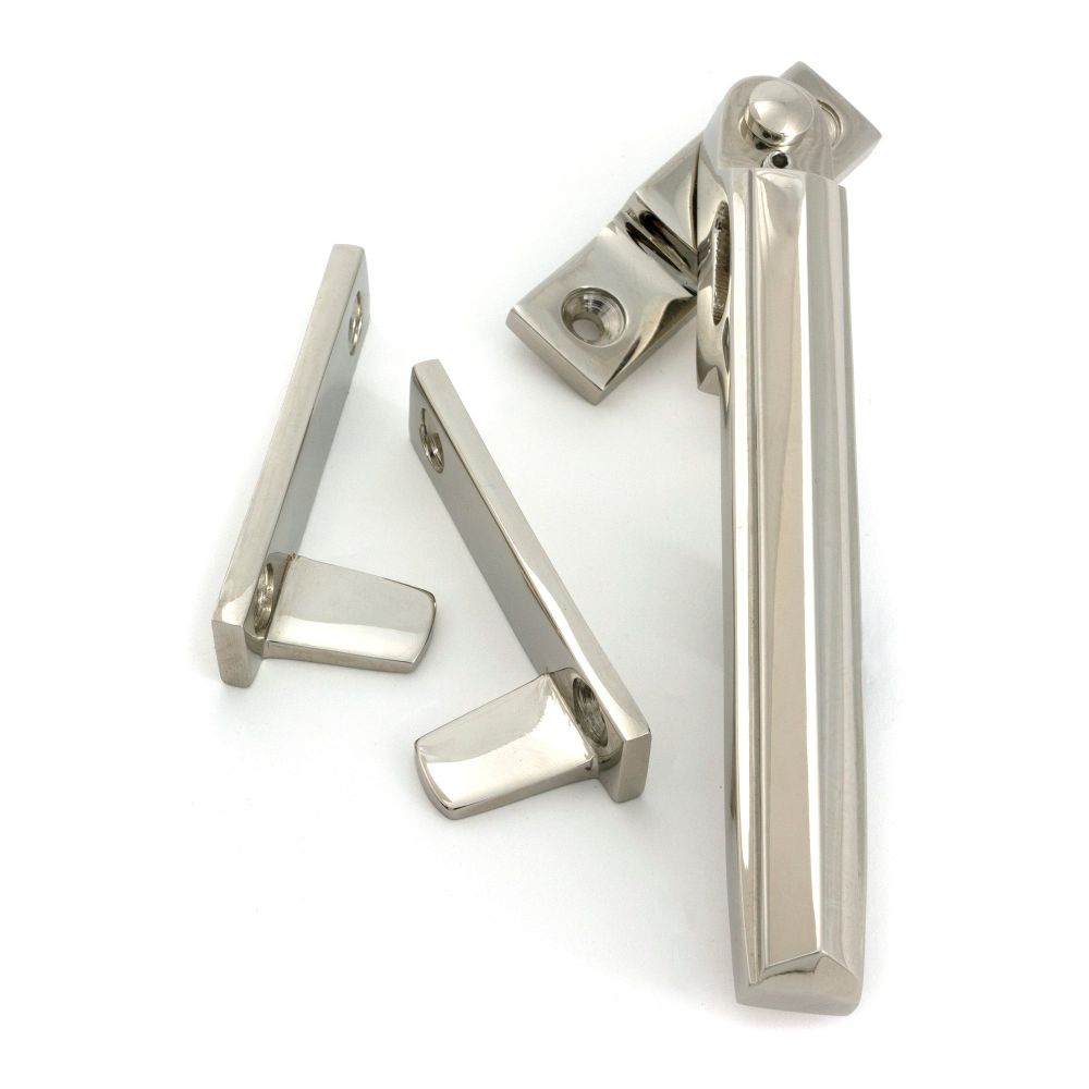 From The Anvil - Polished Nickel Night-Vent Locking Art Deco Fastener | Sku. 51927 | Trade Door Handles.