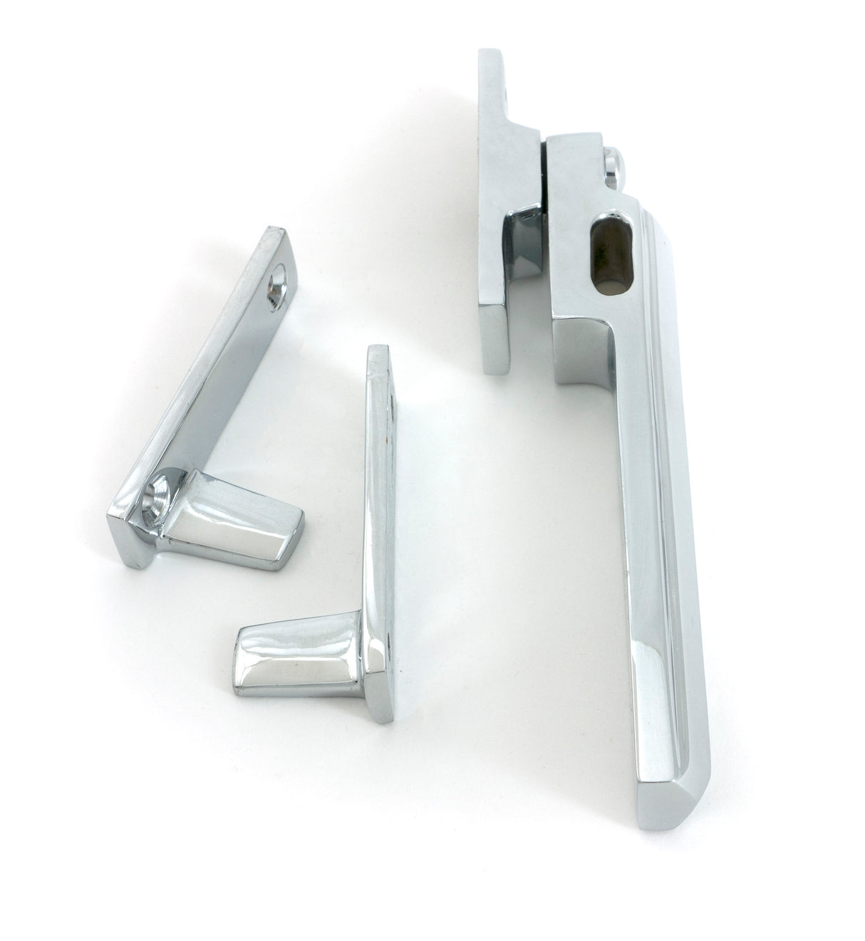 From The Anvil - Polished Chrome Night-Vent Locking Art Deco Fastener | Sku. 51928 | Trade Door Handles.