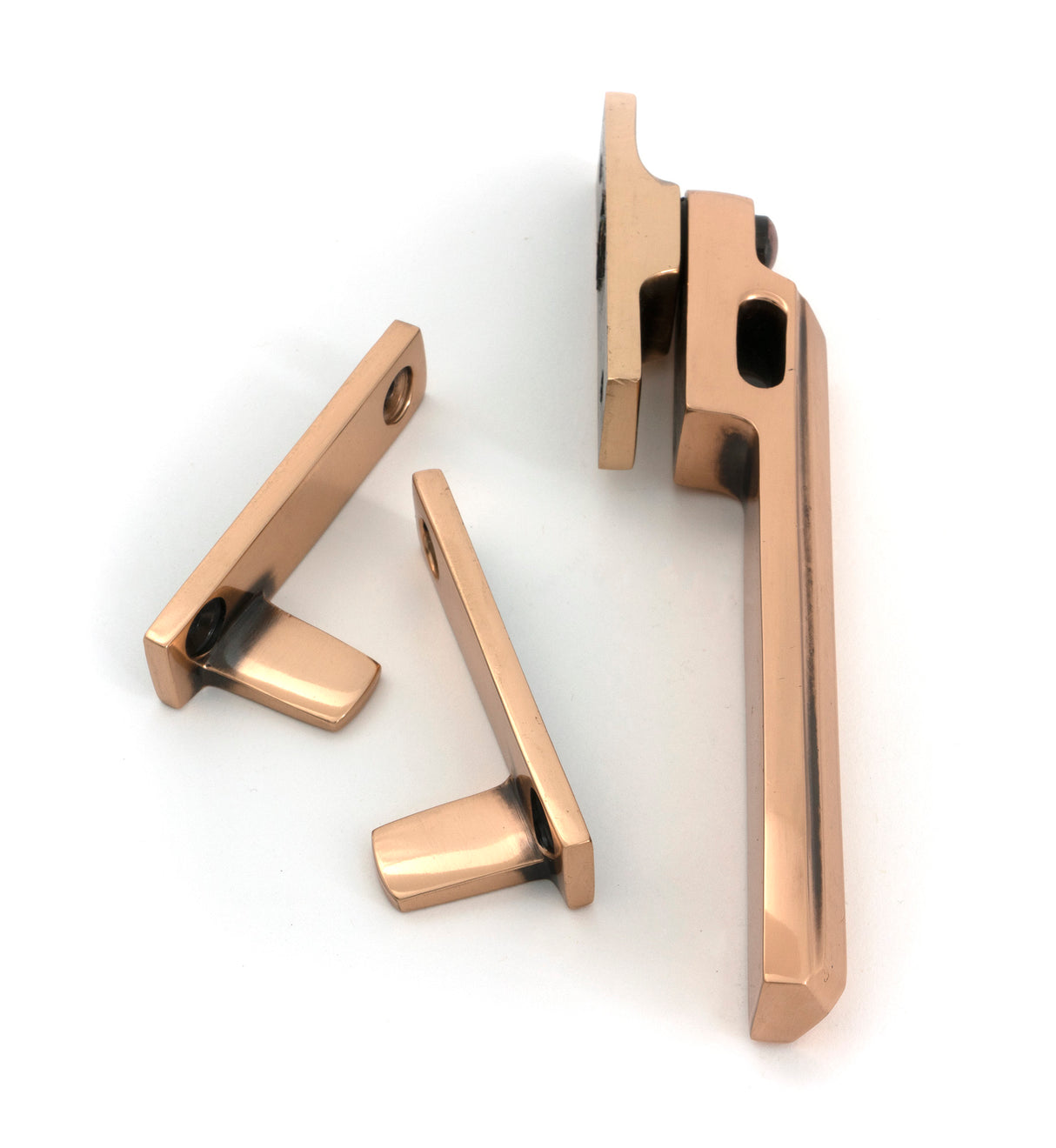 From The Anvil - Polished Bronze Night-Vent Locking Art Deco Fastener | Sku. 51930 | Trade Door Handles.