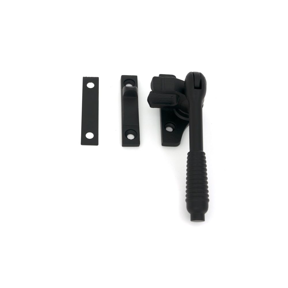 From The Anvil - Matt Black Night-Vent Locking Reeded Fastener (Steel Window) | Sku. 51994 | Trade Door Handles.