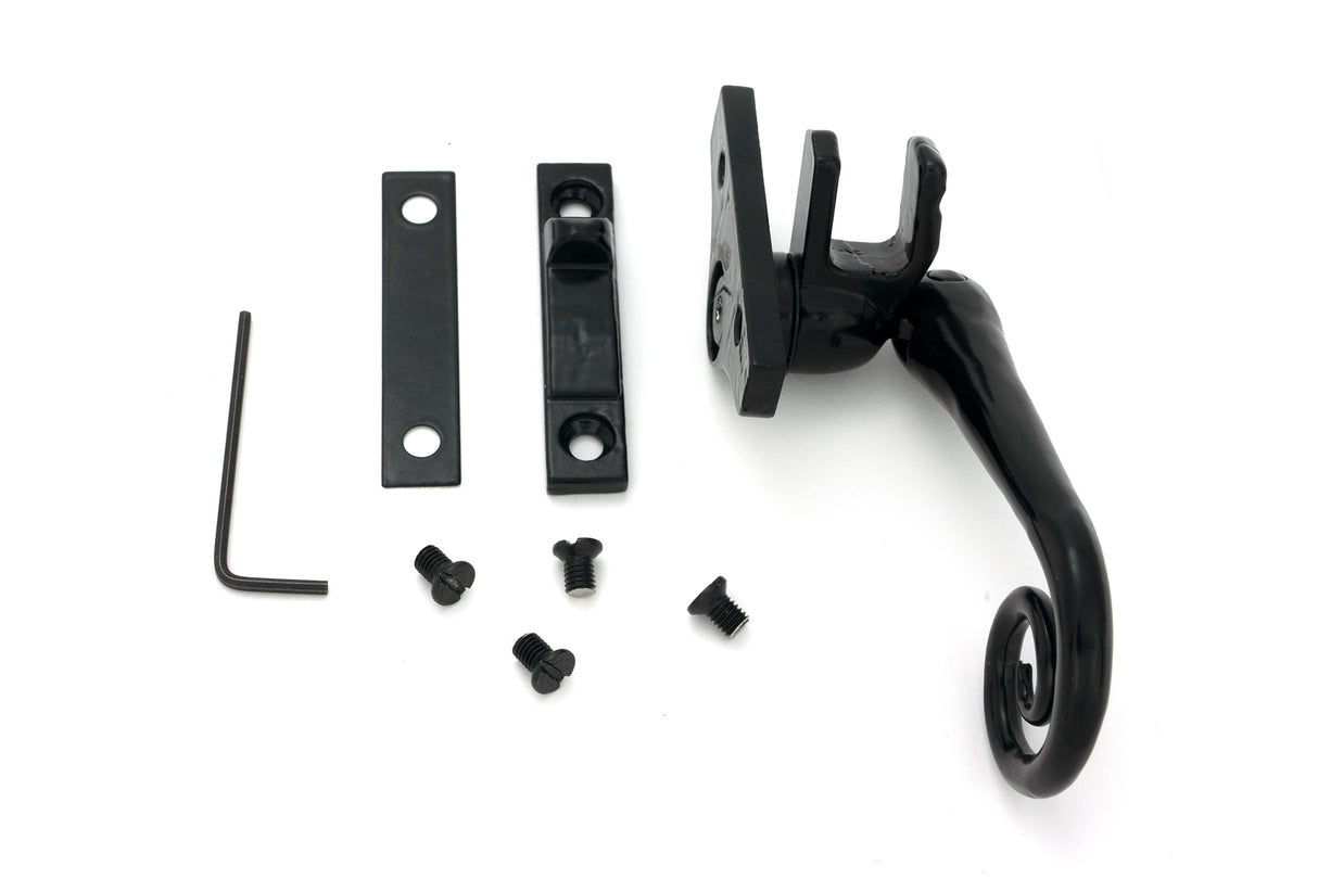 From The Anvil - Black Night-Vent Locking Monkeytail Fastener (Steel Window) | Sku. 52002 | Trade Door Handles.