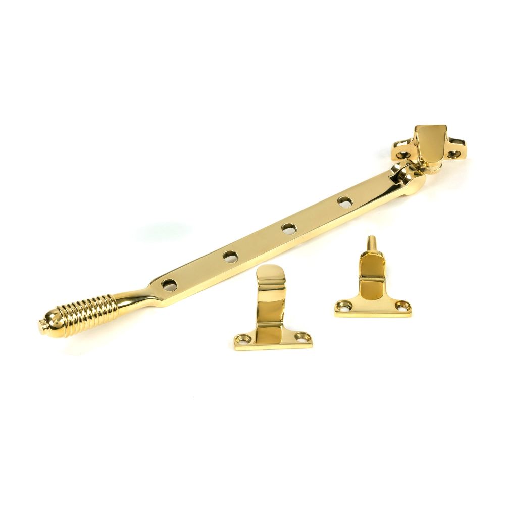 From The Anvil - Polished Brass 10" Reeded Stay (Steel Window) | Sku. 52022 | Trade Door Handles.