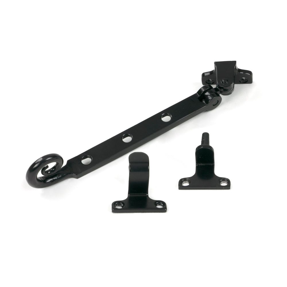 From The Anvil - Black 8" Monkeytail Stay (Steel Window) | Sku. 52032 | Trade Door Handles.