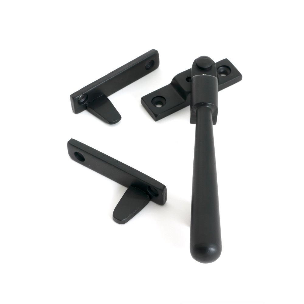 From The Anvil - Matt Black Night-Vent Locking Newbury Fastener | Sku. 52060 | Trade Door Handles.