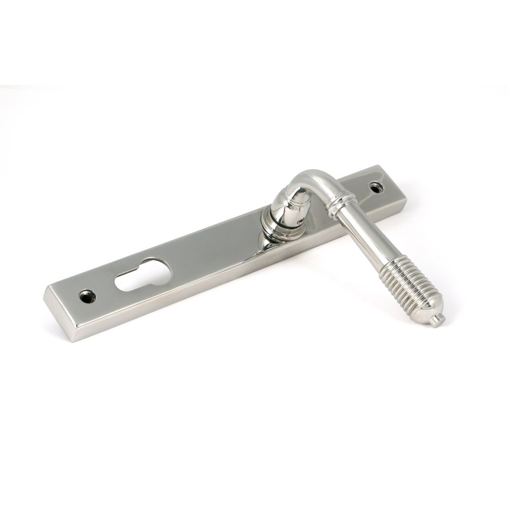 From The Anvil - Polished Marine SS (316) Reeded Slimline Lever Espag. Lock Set | Sku. 52082 | Trade Door Handles.