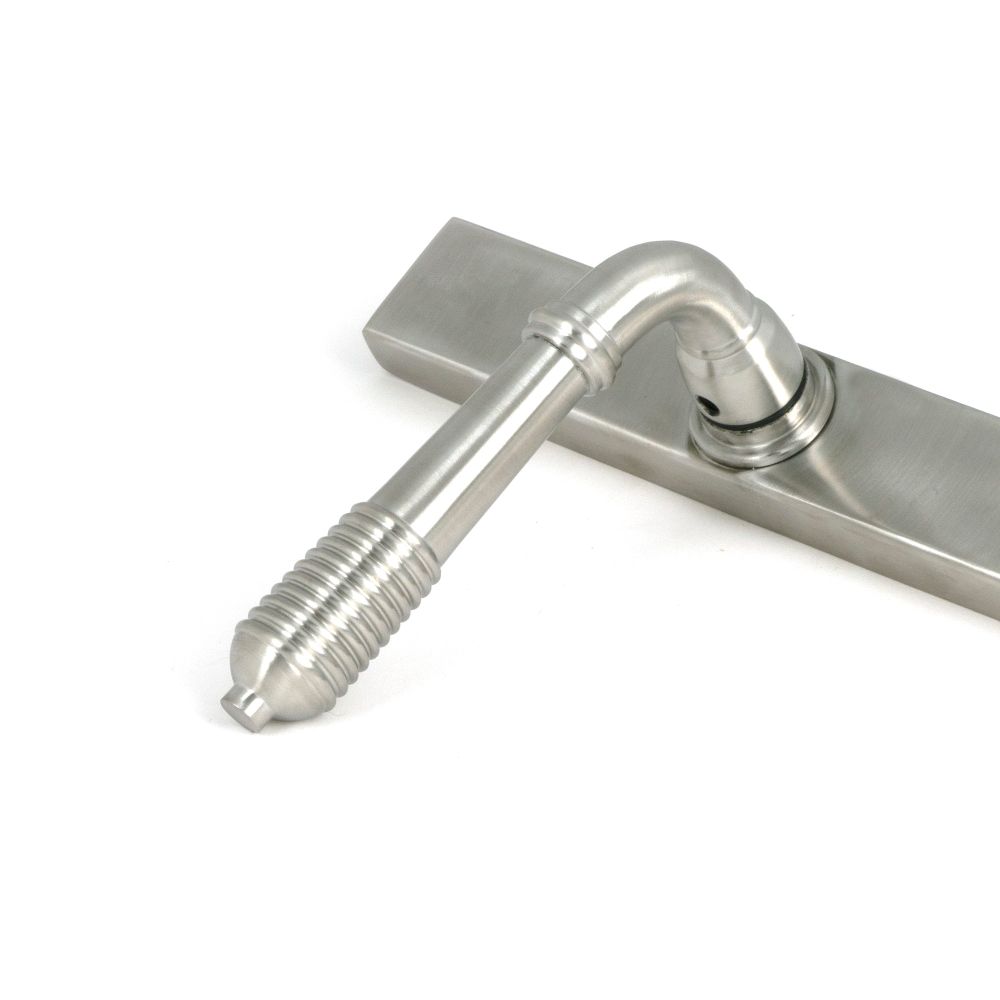 From The Anvil - Satin Marine SS (316) Reeded Slimline Lever Espag. Lock Set | Sku. 52083 | Trade Door Handles.