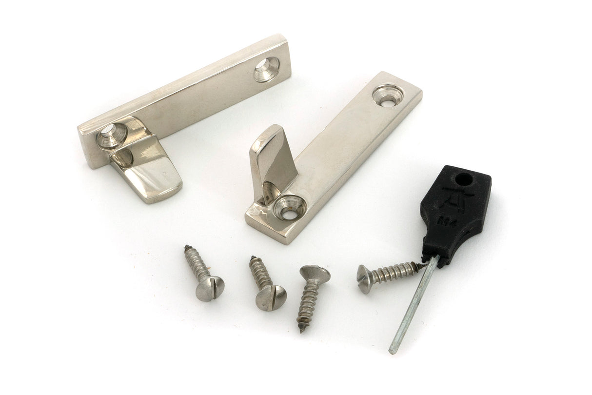 From The Anvil - Polished Nickel Night-Vent Locking Brompton Fastener | Sku. 52129 | Trade Door Handles.