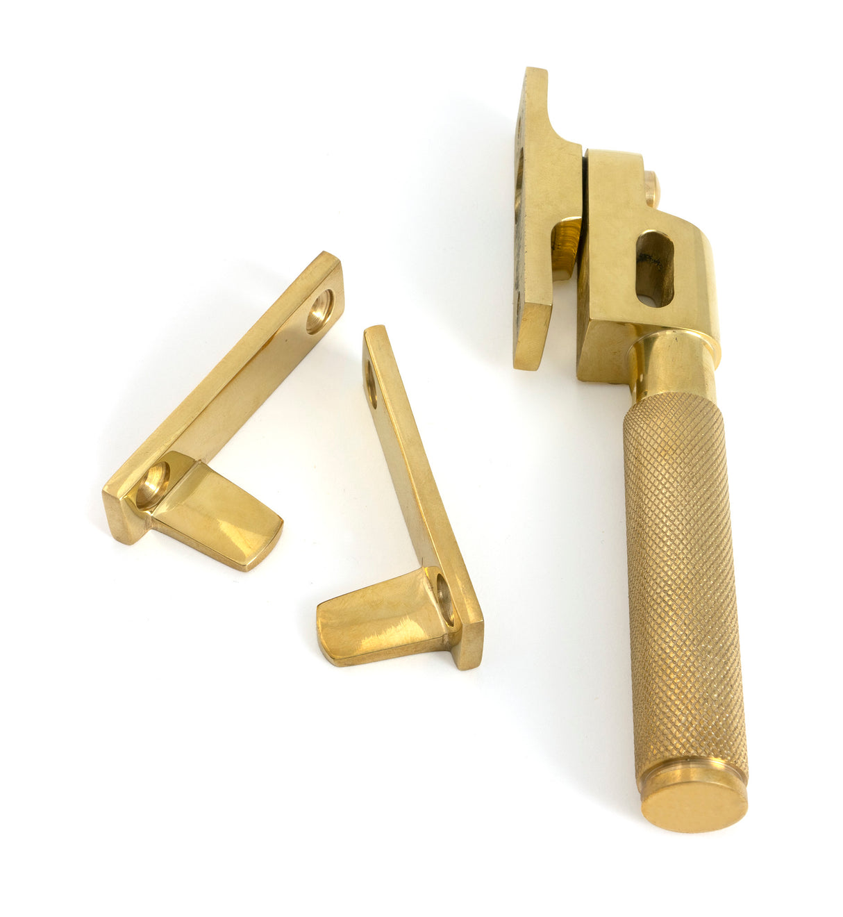From The Anvil - Polished Brass Night-Vent Locking Brompton Fastener | Sku. 52132 | Trade Door Handles.