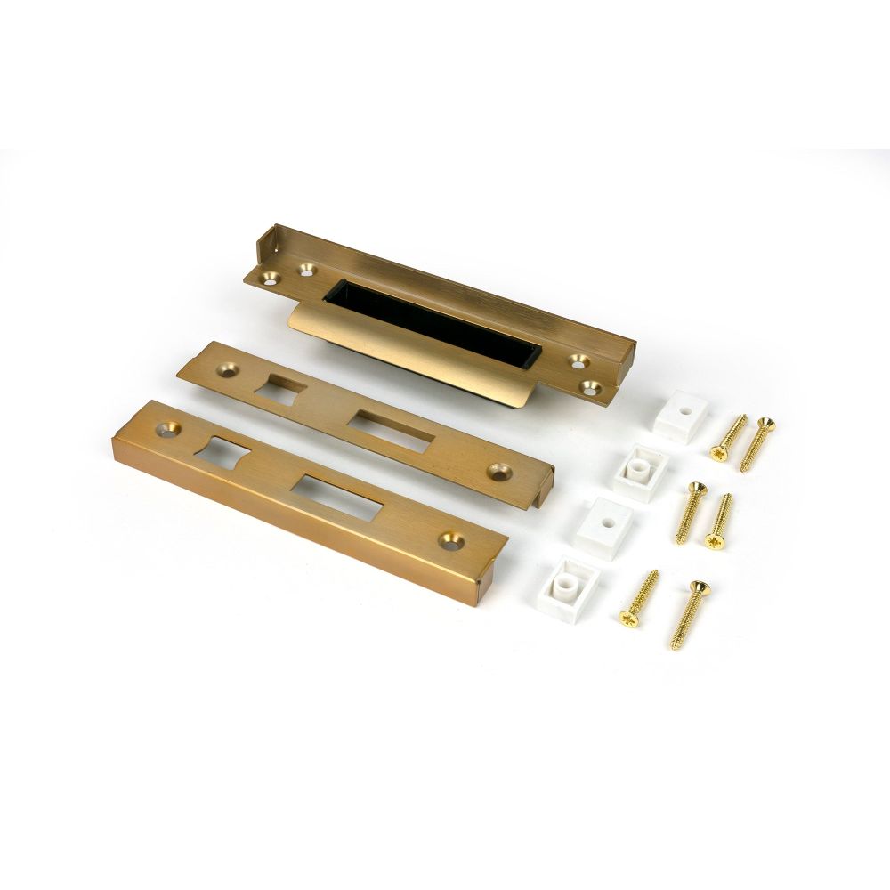 From The Anvil - 1/2" Rebate Kit for Sash Lock Satin Brass | Sku. 52190 | Trade Door Handles.