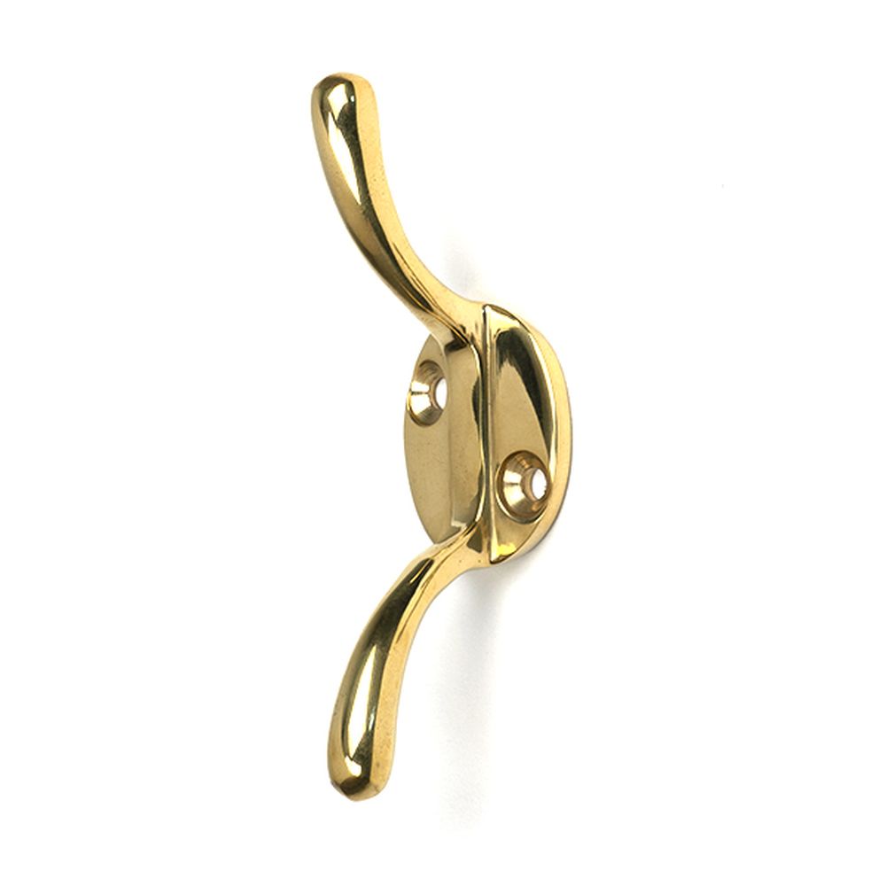 High quality images of the From The Anvil - Polished Brass Newbury Cleat Hook | Sku. Anvil-52249 | available to order from Trade Door Handles, quick delivery at discounted prices.