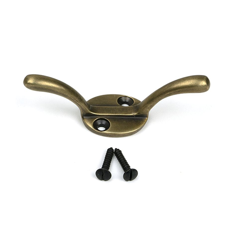 High quality images of the From The Anvil - Burnished Brass Newbury Cleat Hook | Sku. Anvil-52254 | available to order from Trade Door Handles, quick delivery at discounted prices.