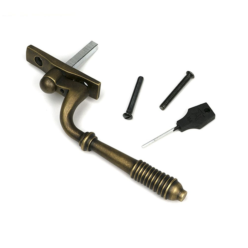 High quality images of the From The Anvil - Burnished Brass Reeded Espag - LH | Sku. Anvil-52308 | available to order from Trade Door Handles, quick delivery at discounted prices.