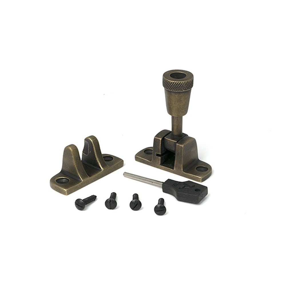 High quality images of the From The Anvil - Burnished Brass Brompton Brighton Fastener (Radiused) | Sku. Anvil-52341 | available to order from Trade Door Handles, quick delivery at discounted prices.