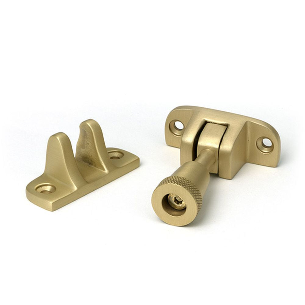 High quality images of the From The Anvil - Satin Brass Brompton Brighton Fastener (Radiused) | Sku. Anvil-52345 | available to order from Trade Door Handles, quick delivery at discounted prices.
