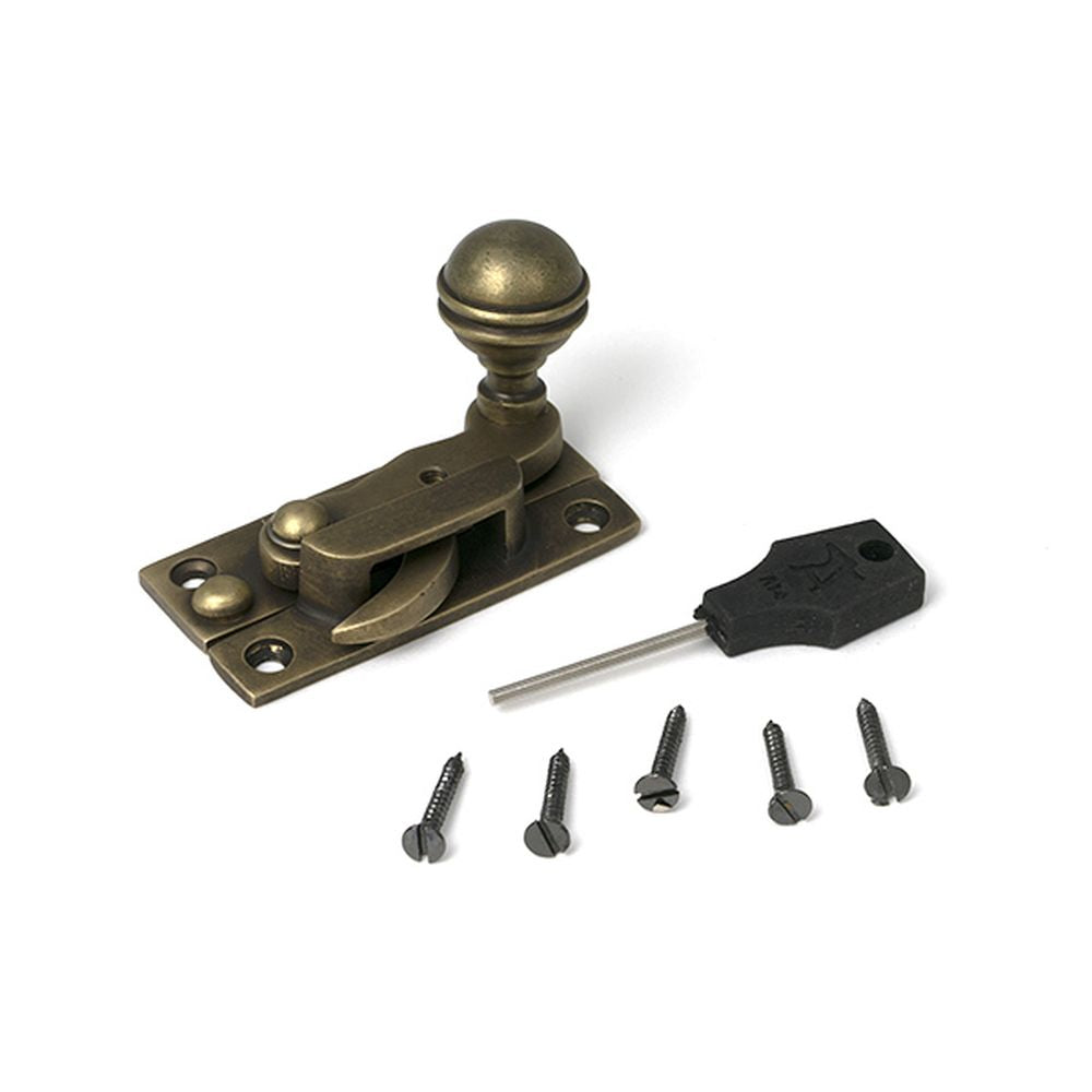 High quality images of the From The Anvil - Burnished Brass Prestbury Sash Hook Fastener | Sku. Anvil-52367 | available to order from Trade Door Handles, quick delivery at discounted prices.
