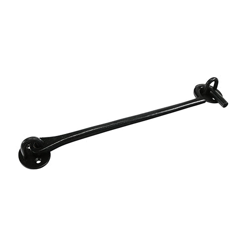This is an image of Timco - Cabin Hooks - Black 10" (1 Each Plain Bag) 523957