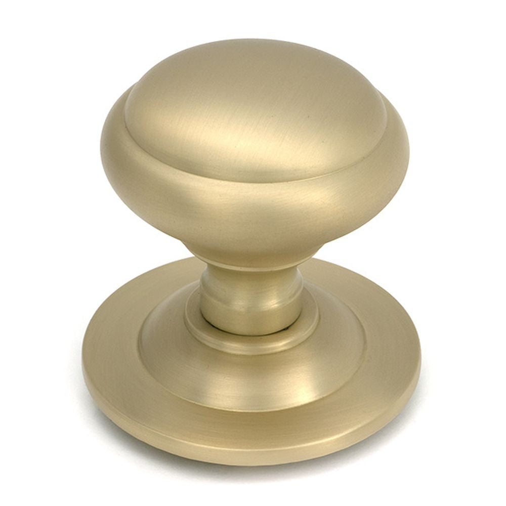 High quality images of the From The Anvil - Satin Brass Round Centre Door Knob | Sku. Anvil-52405 | available to order from Trade Door Handles, quick delivery at discounted prices.