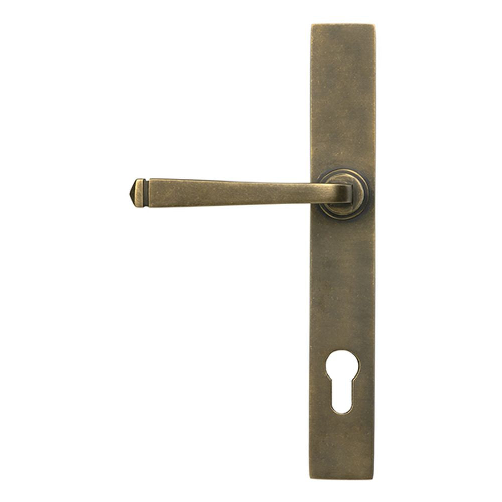 High quality images of the From The Anvil - Burnished Brass Avon Slimline Lever Espag. Lock Set | Sku. Anvil-52428 | available to order from Trade Door Handles, quick delivery at discounted prices.